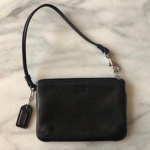 EUC Coach  Black Embossed Wristlet